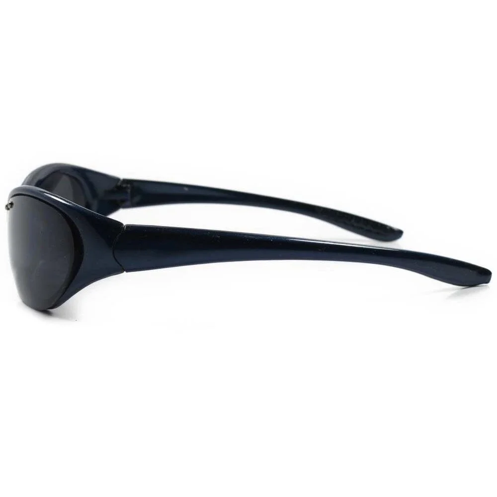 Outdoor Athletic Golf Baseball Blue Frame Wrap Around Rectangle Sport Sunglasses